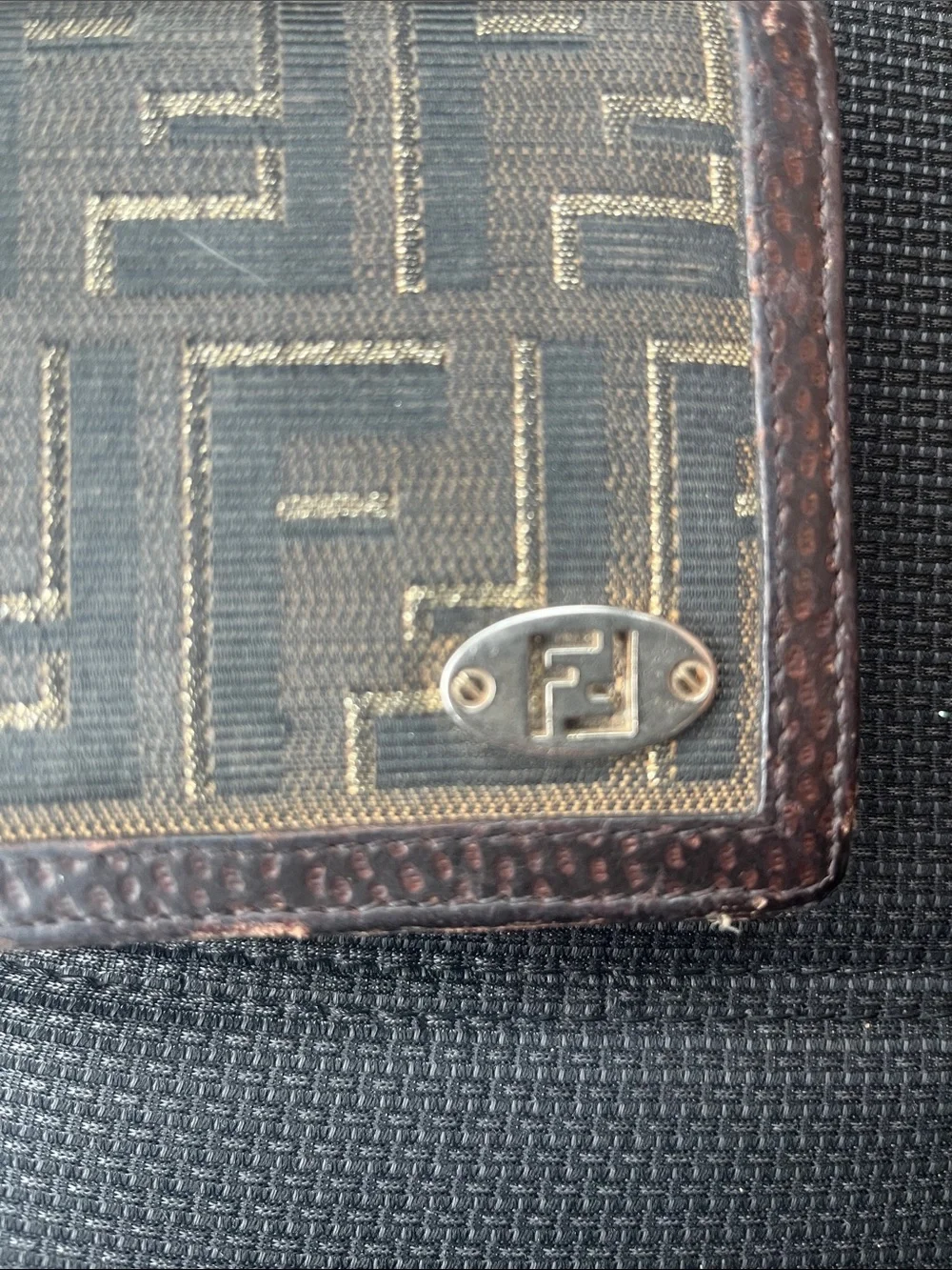 AUTHENTIC Fendi Brown and Gold FF Monogram Continental Wallet